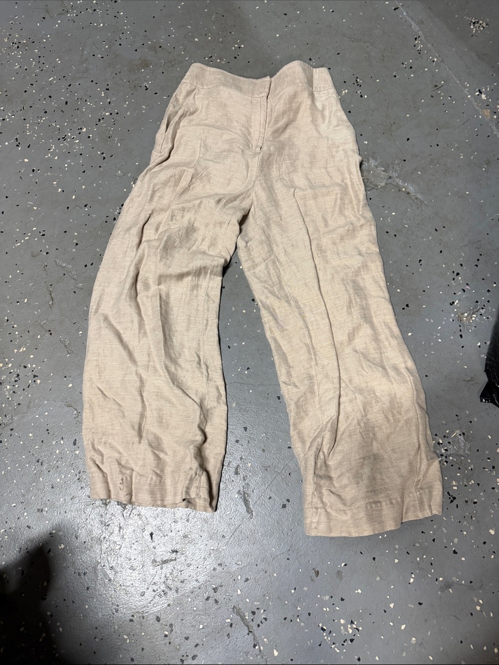Calvin Klein Light Tan Linen-Blend Casual Chinos
